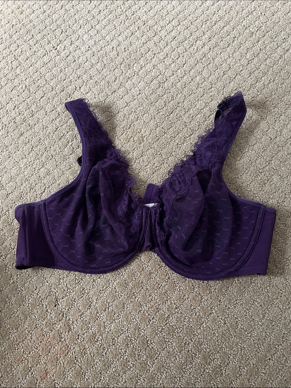 Cacique unlined full coverage purple bra